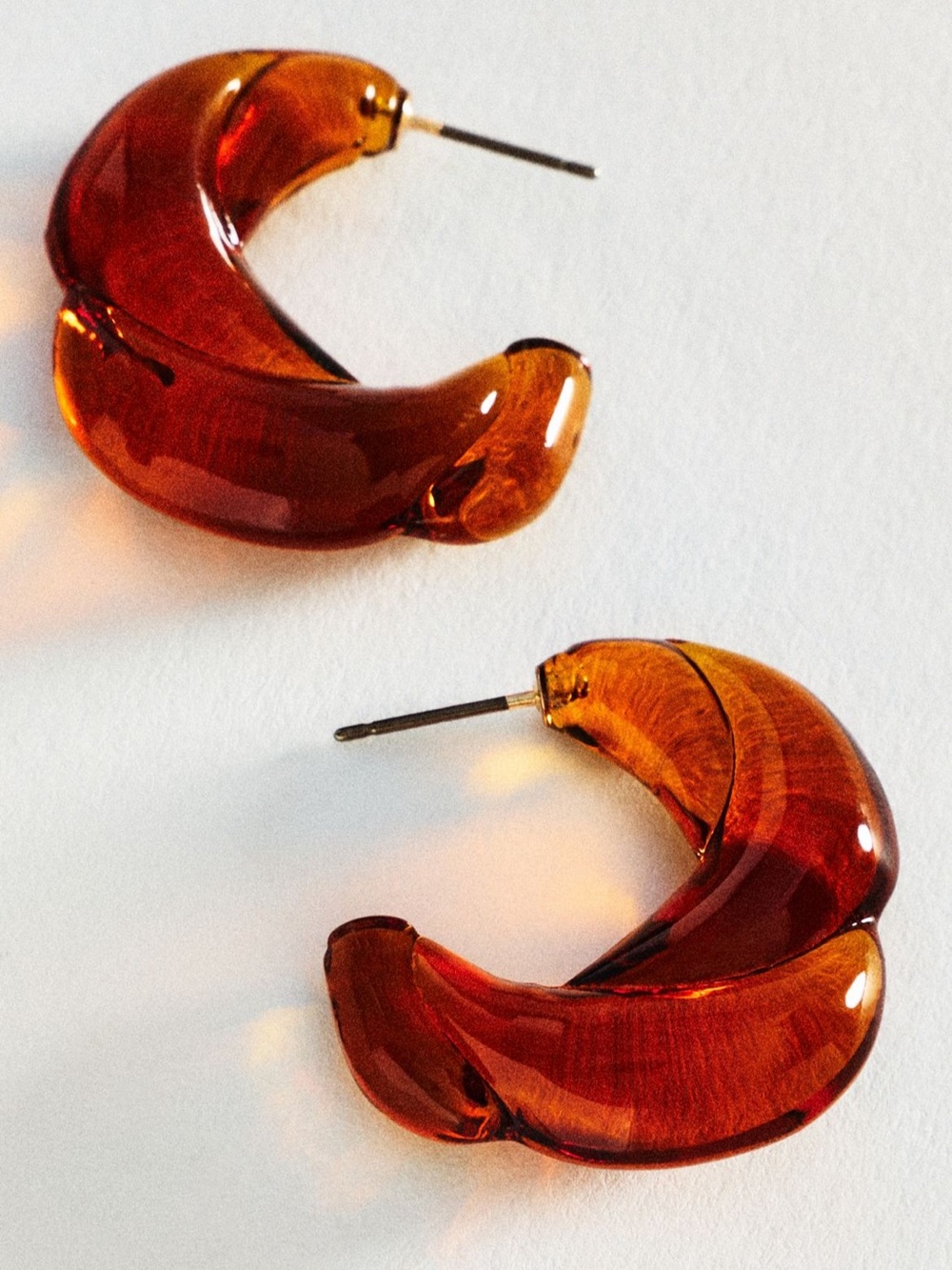 NWT Anthropologie molded glass hoop earrings